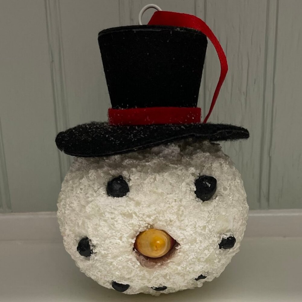 Snowball Snowman Head Christmas Tree Ornament